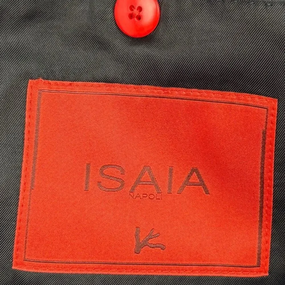 Isaia Napoli Wool Blazer Aquaspider Navy Sport Coat 54 Made in Italy Luxury